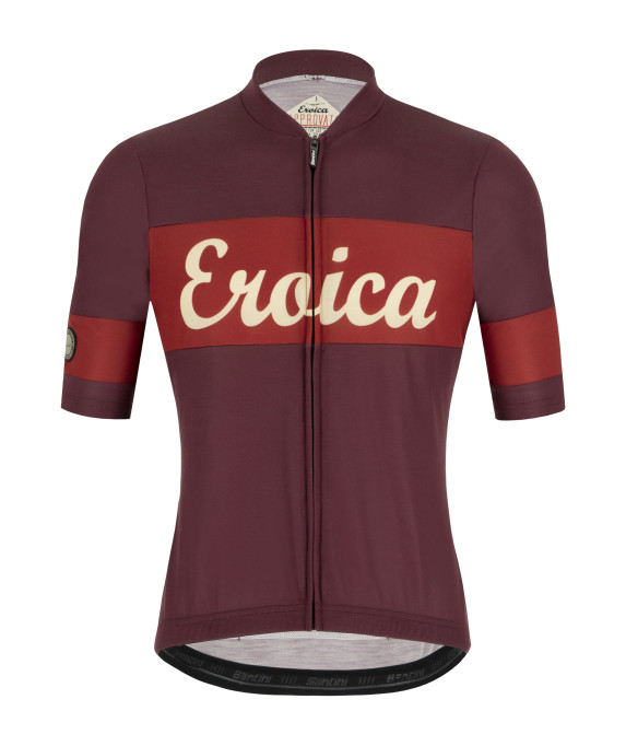 Brooks L Eroica t-shirt en coton maillot jersey vélo de course maillot b1866 Bourgogne rouge