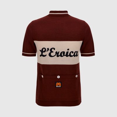 EROICA VINO SHORT SLEEVE WOOL JERSEY - Bordeaux
