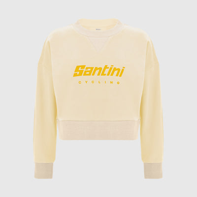 BRAND WOMEN'S CROPPED SWEATSHIRT - Crema