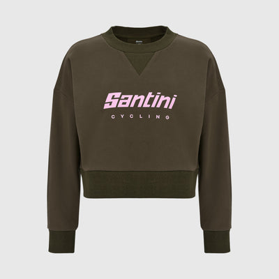 BRAND WOMEN'S CROPPED SWEATSHIRT - Verde Militare