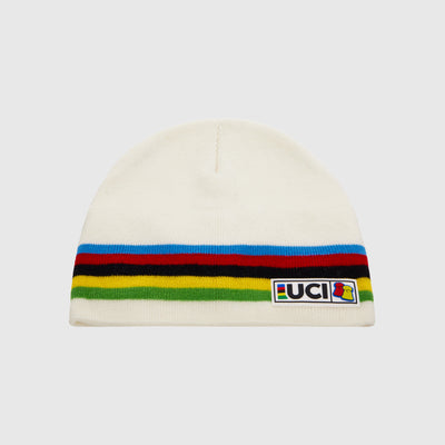 UCI WORLD CHAMPION BIG BOBBLE HAT BEANIE - White