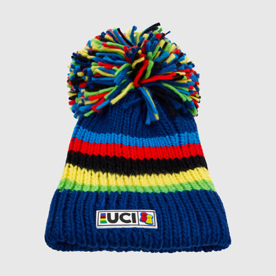 UCI WORLD CHAMPION BIG BOBBLE HAT BEANIE - Nautical Blue