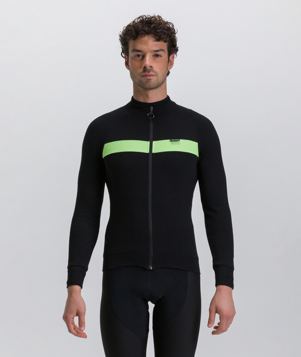 ADAPT WOOL - JERSEY - BLACK AND GREEN